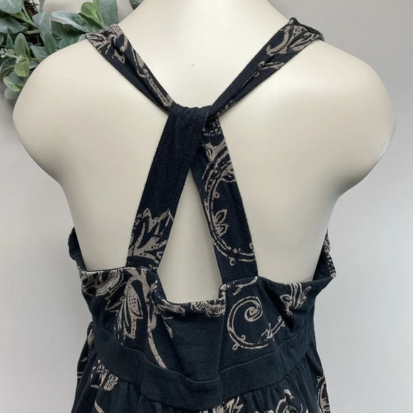 Sonoma Black and Tan Floral Sleeveless Crossback Cotton Modal Sundress PL - Picture 5 of 16